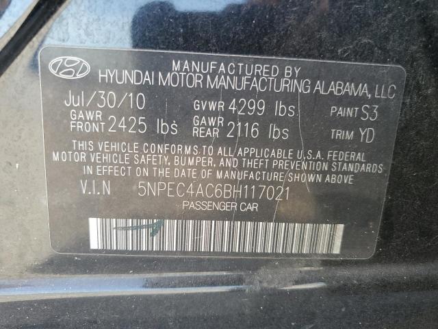 2011 Hyundai Sonata Se VIN: 5NPEC4AC6BH117021 Lot: 62116914