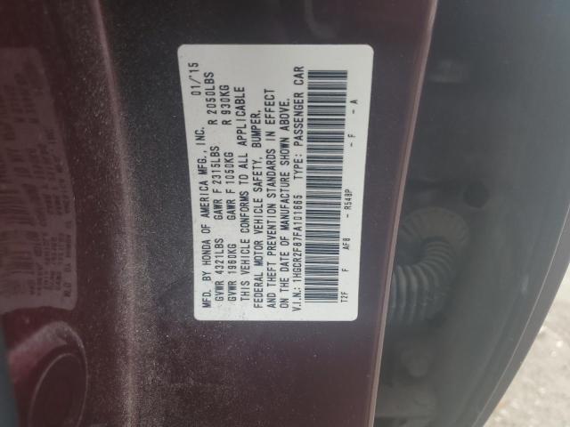 2015 HONDA ACCORD EXL 1HGCR2F87FA101665  64712834