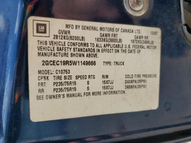 1998 Chevrolet Gmt-400 C1500 VIN: 2GCEC19R5W1149666 Lot: 61838384