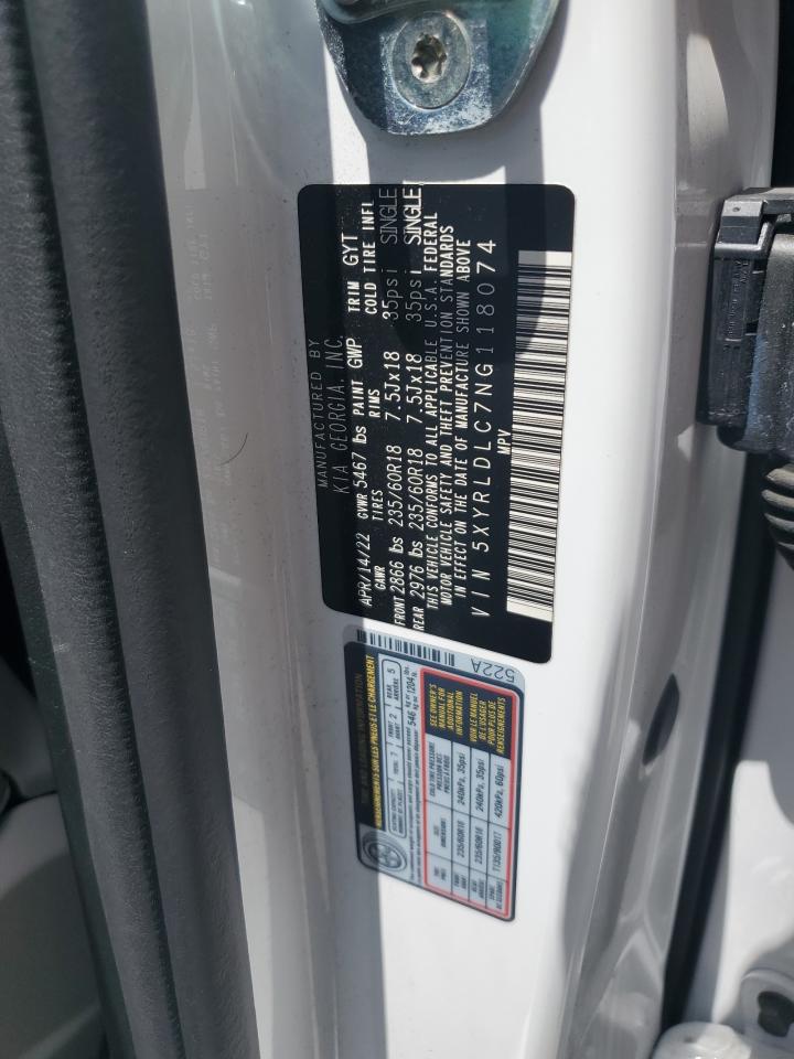 5XYRLDLC7NG118074 2022 Kia Sorento S