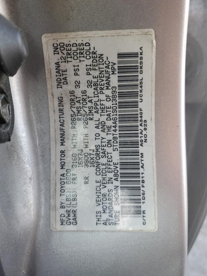 5TDBT44A61S013893 2001 Toyota Sequoia Sr5