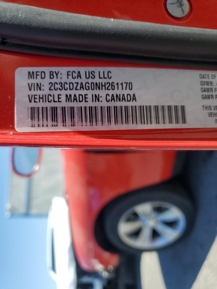 2C3CDZAG0NH261170 2022 Dodge Challenger Sxt