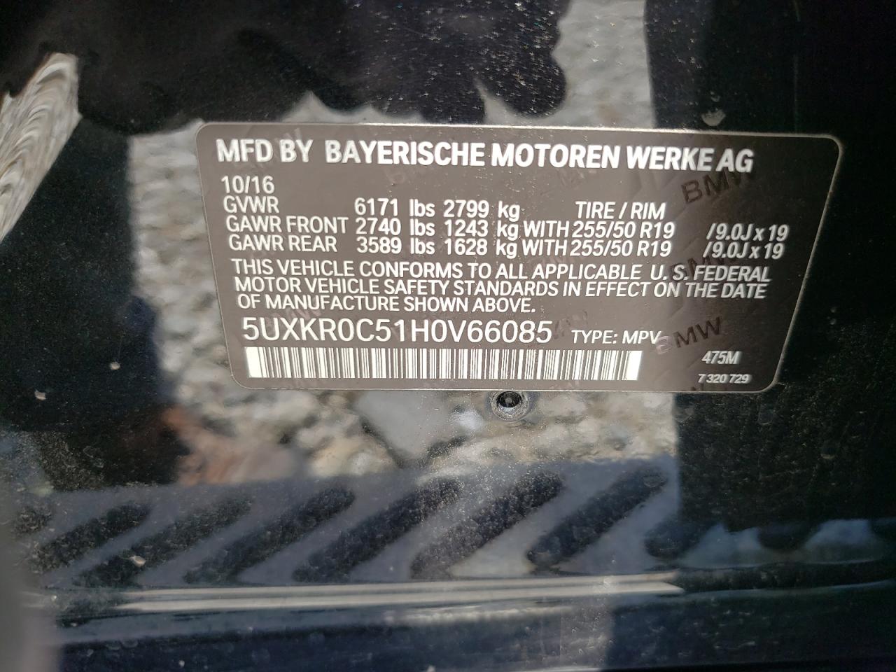 5UXKR0C51H0V66085 2017 BMW X5 xDrive35I