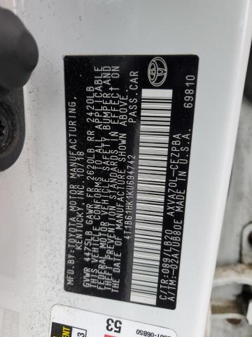 VIN 4T1B61HK1KU694742 2019 Toyota Camry, Xse no.12