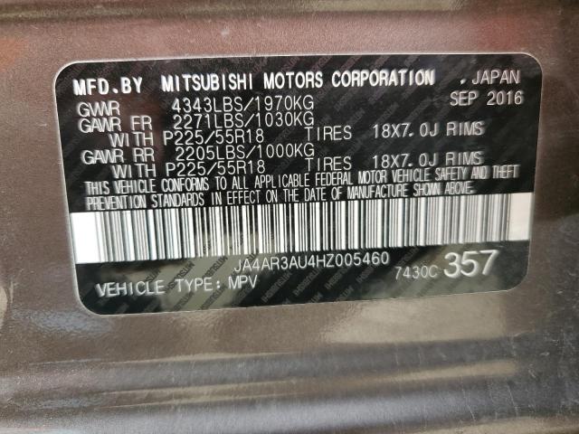 2017 Mitsubishi Outlander Sport Es VIN: JA4AR3AU4HZ005460 Lot: 61721414