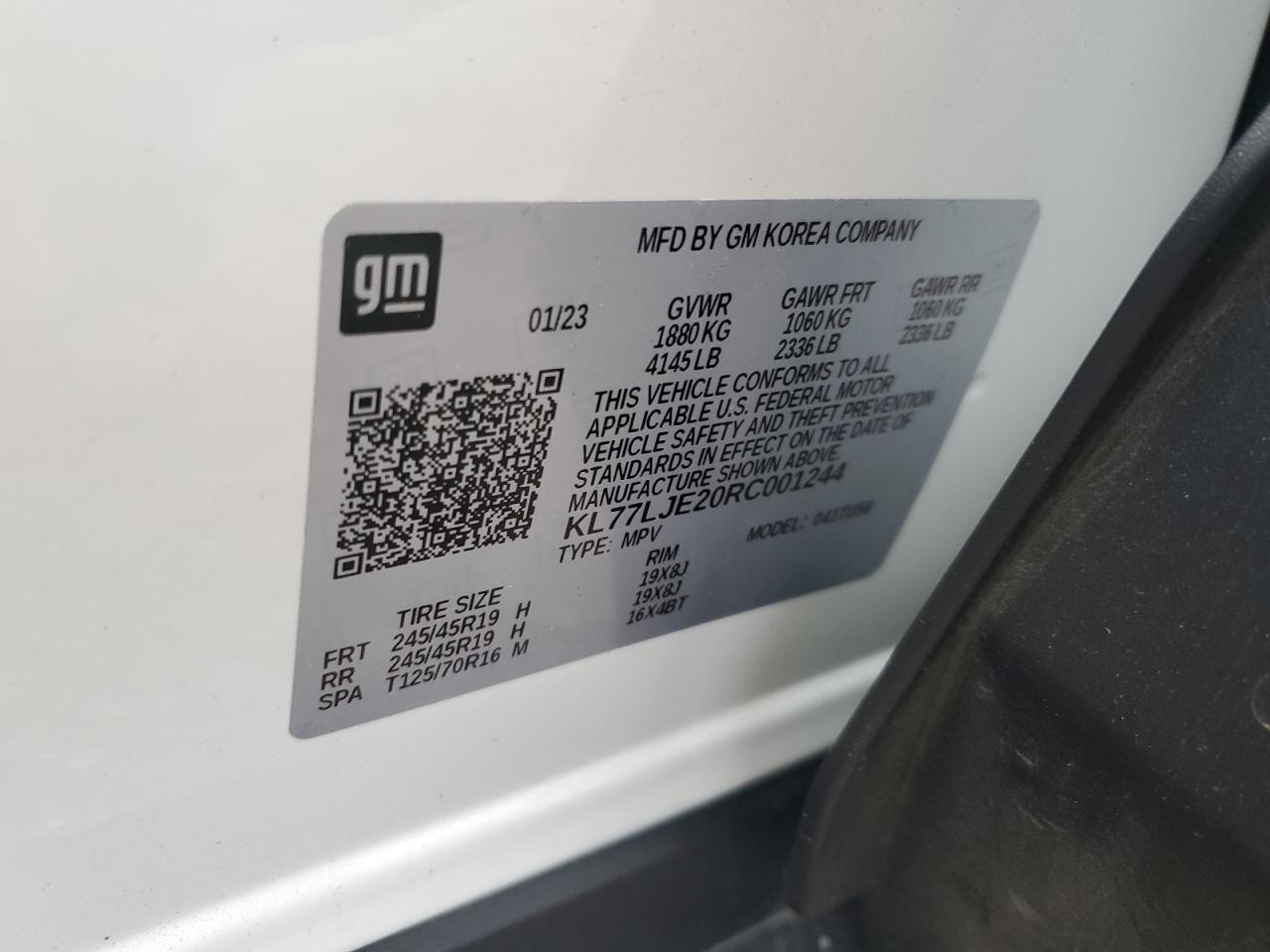 KL77LJE20RC001244 2024 Chevrolet Trax 2Rs
