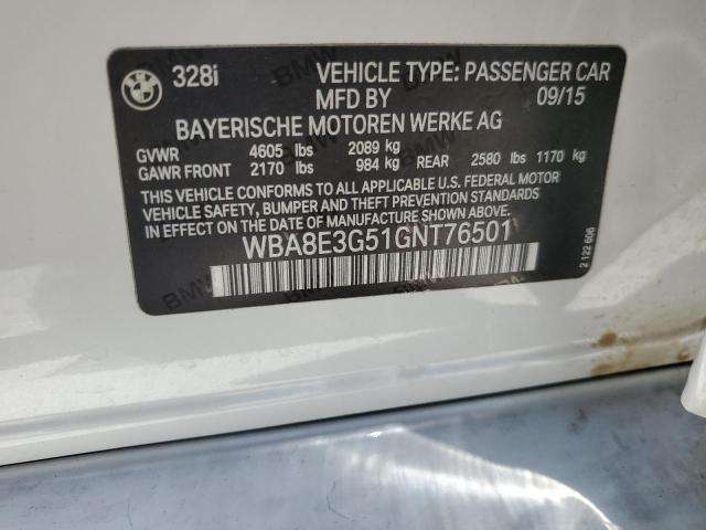 2016 BMW 328 Xi Sulev VIN: WBA8E3G51GNT76501 Lot: 61384754