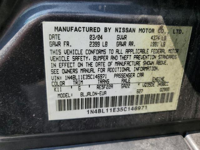 2005 Nissan Altima Se VIN: 1N4BL11E35C146971 Lot: 62493254