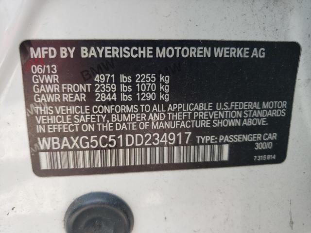 VIN WBAXG5C51DD234917 2013 BMW 5 Series, 528 I no.12