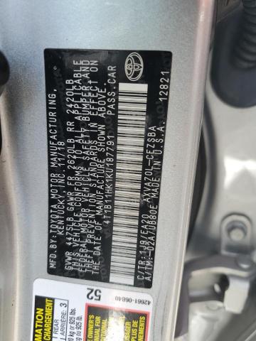 VIN 4T1B11HK1KU187791 2019 Toyota Camry, L no.12