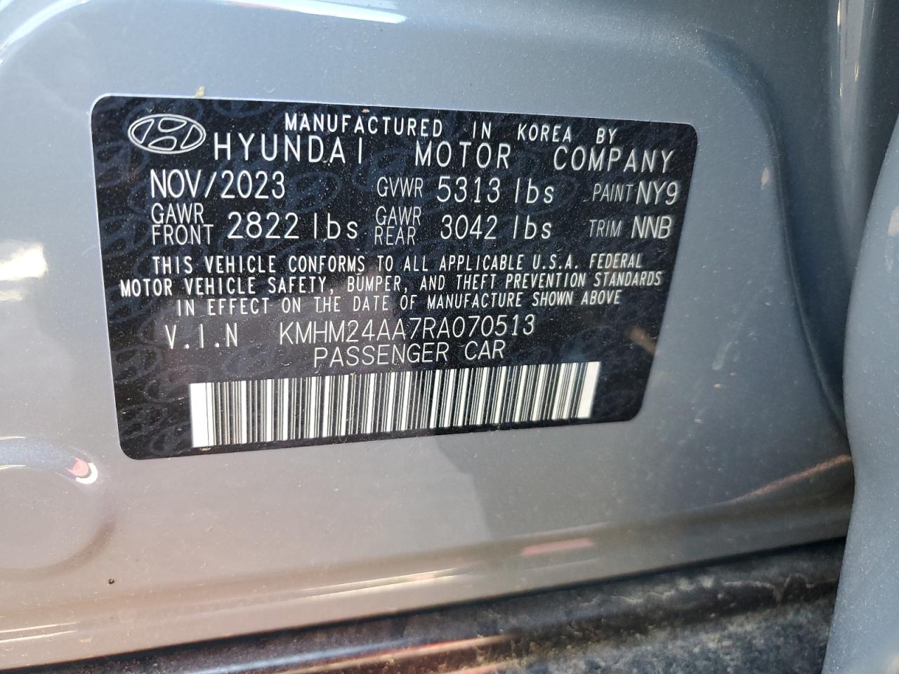 KMHM24AA7RA070513 2024 Hyundai Ioniq 6 Se
