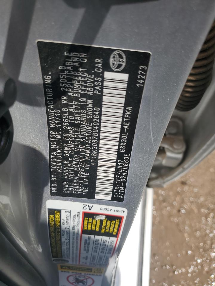 4T1BK3DB7BU402640 2011 Toyota Avalon Base