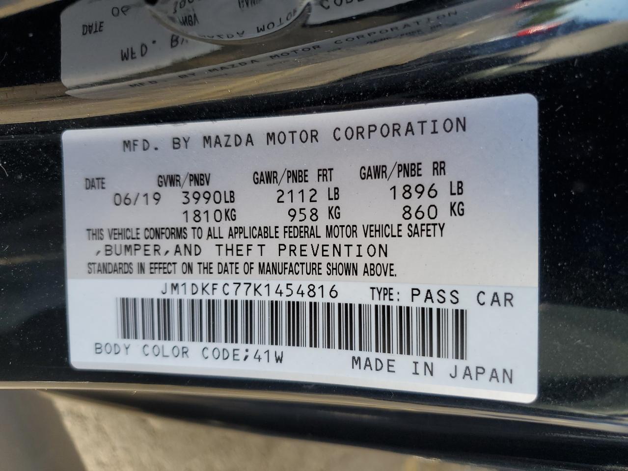 JM1DKFC77K1454816 2019 Mazda Cx-3 Touring