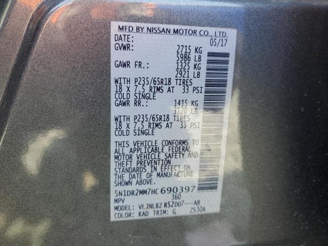2017 NISSAN PATHFINDER - 5N1DR2MM7HC690397