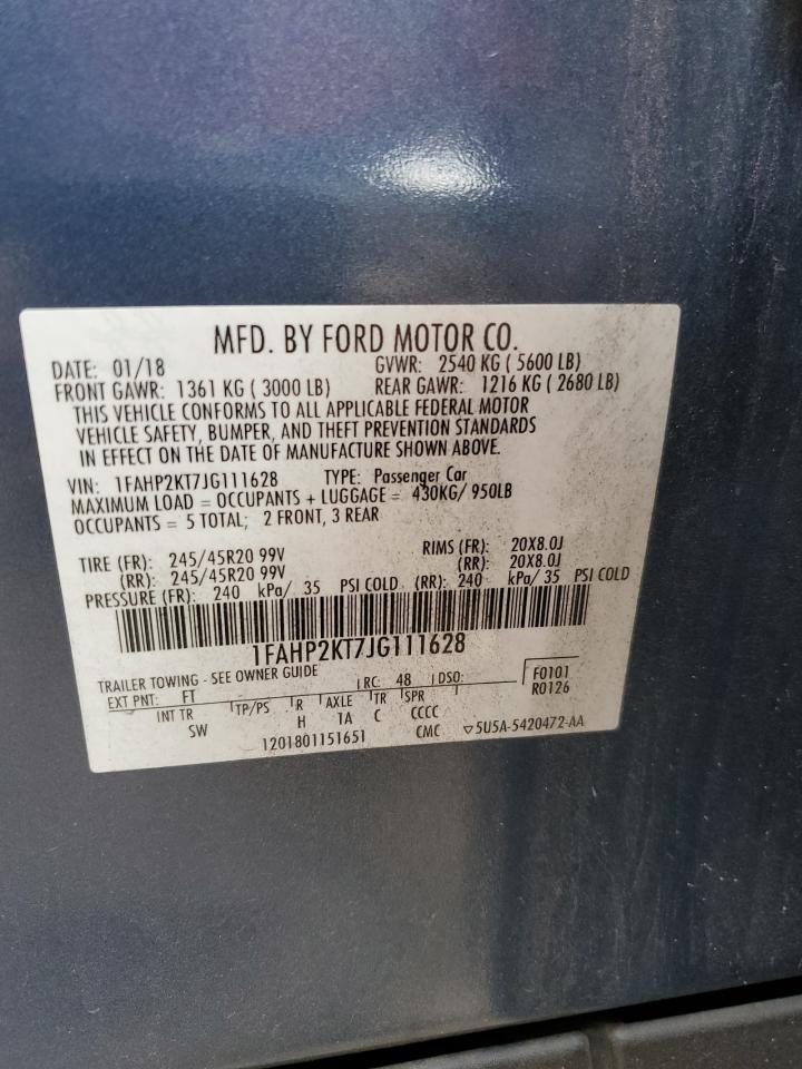 1FAHP2KT7JG111628 2018 Ford Taurus Sho