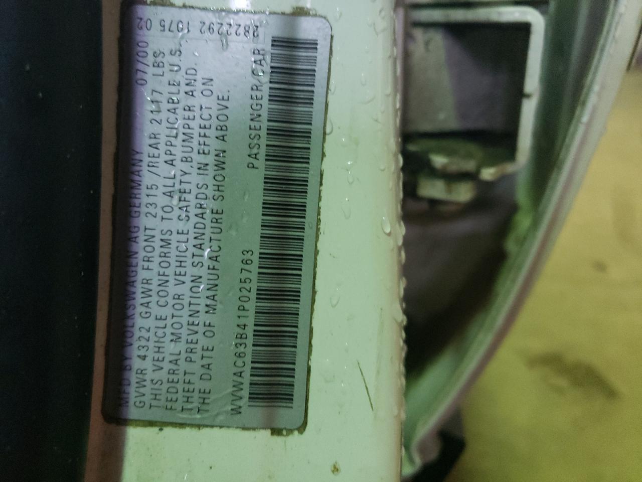 WVWAC63B41P025763 2001 Volkswagen Passat Gls