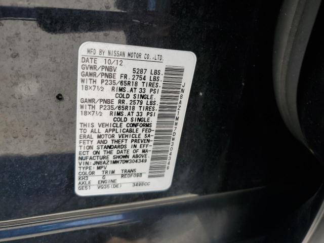 2013 Nissan Murano S VIN: JN8AZ1MW7DW304349 Lot: 60659634