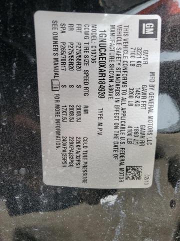 2010 Chevrolet Tahoe C1500 Ls VIN: 1GNUCAE0XAR184939 Lot: 61240054