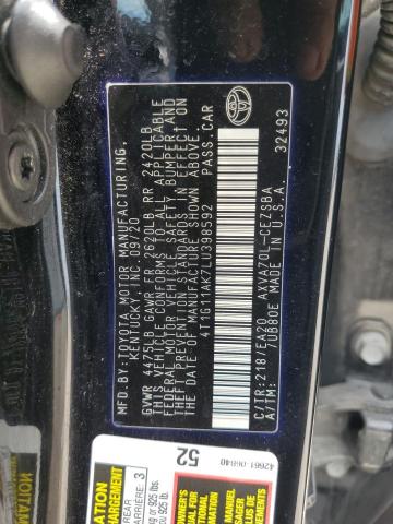 2020 TOYOTA CAMRY SE - 4T1G11AK7LU398592