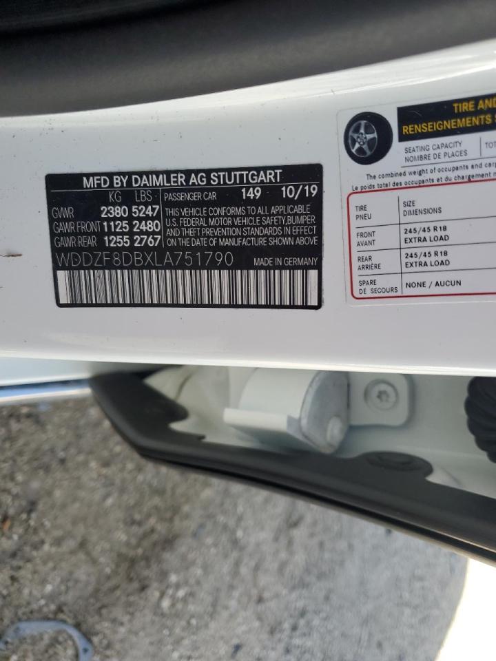 WDDZF8DBXLA751790 2020 Mercedes-Benz E 350