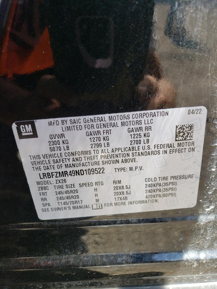 LRBFZMR49ND109522 2022 Buick Envision Preferred