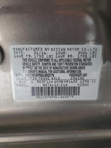 2016 NISSAN VERSA S - 3N1CN7AP0GL862279