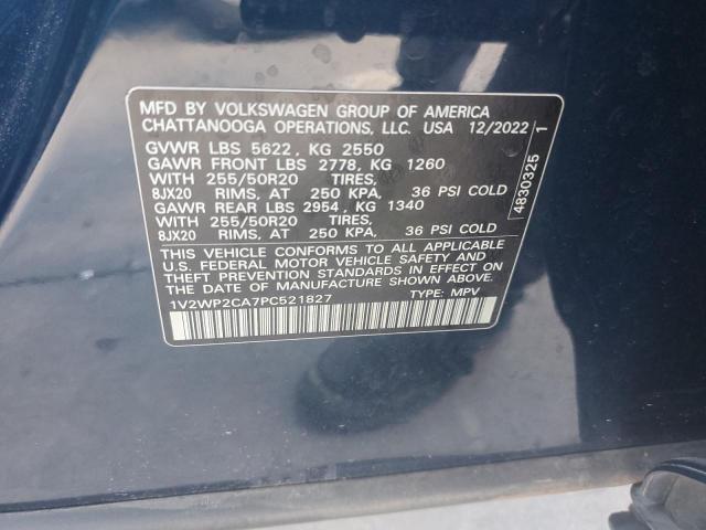 2023 Volkswagen Atlas Se VIN: 1V2WP2CA7PC521827 Lot: 62574104