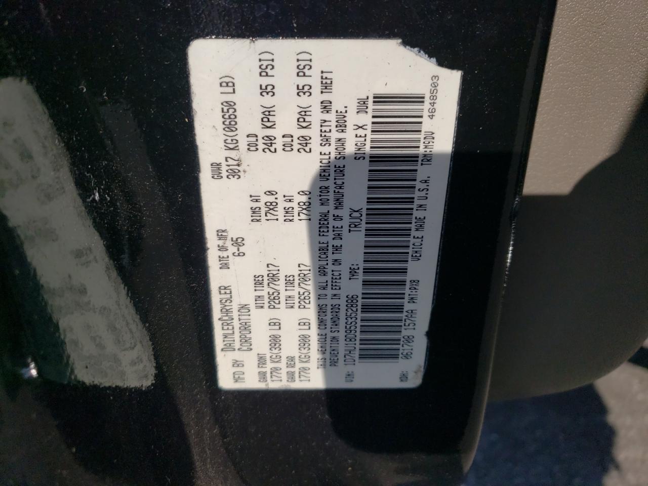 1D7HU18D95S352886 2005 Dodge Ram 1500 St