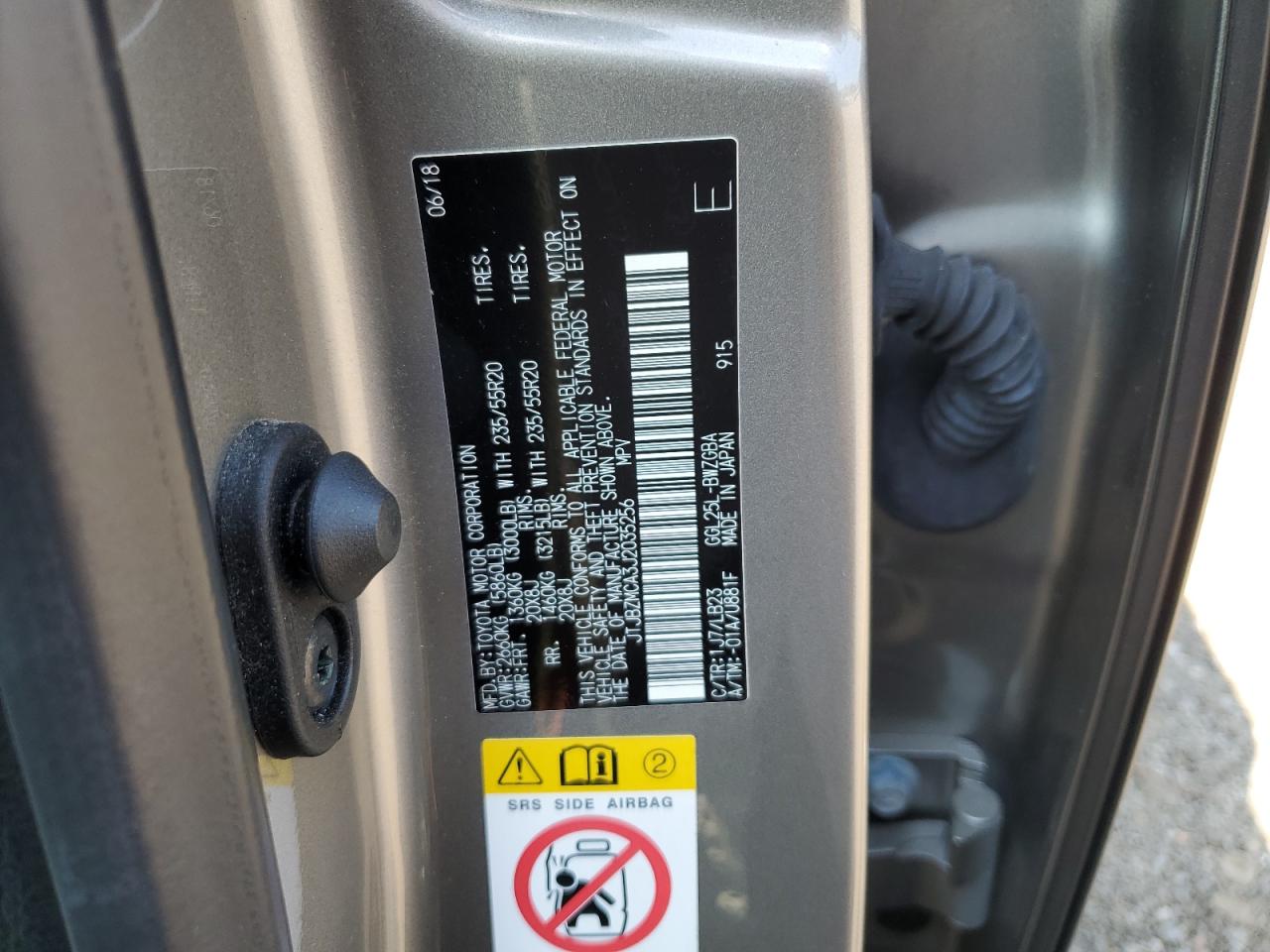 JTJBZMCA3J2035256 2018 Lexus Rx 350 Base