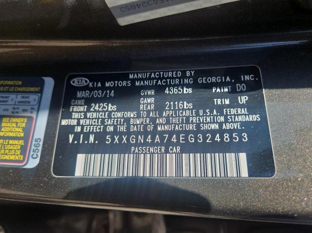 5XXGN4A74EG324853 2014 Kia Optima Ex