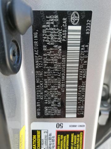 VIN 4T1B11HK0JU565081 2018 Toyota Camry, L no.13