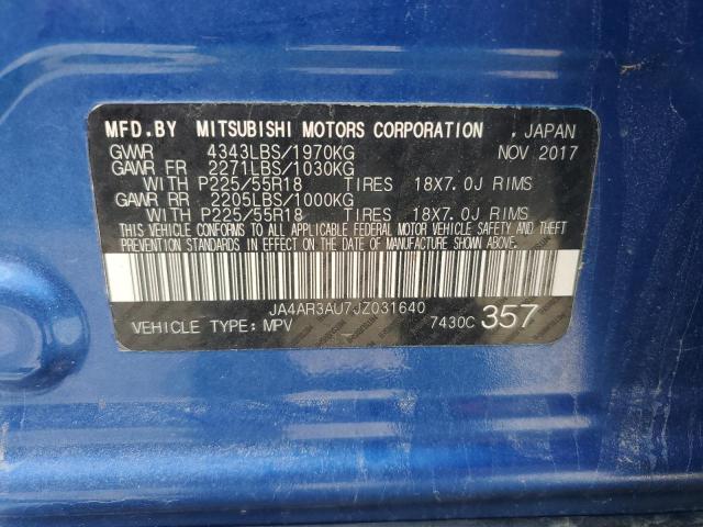 VIN JA4AR3AU7JZ031640 2018 MITSUBISHI OUTLANDER no.13