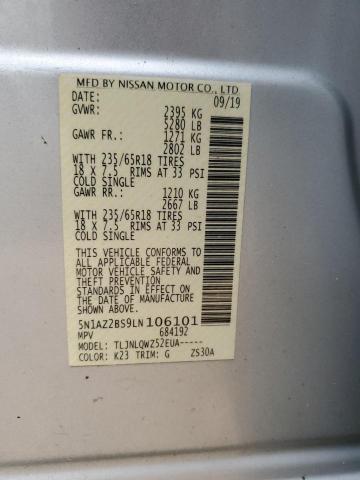 2020 NISSAN MURANO SV - 5N1AZ2BS9LN106101