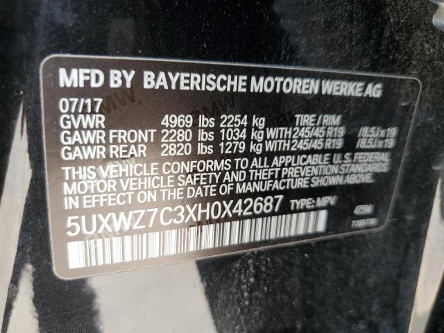 VIN 5UXWZ7C3XH0X42687 2017 BMW X3, Sdrive28I no.13