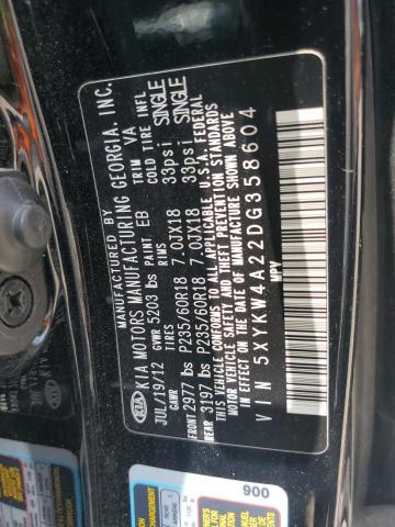 2013 Kia Sorento Sx VIN: 5XYKW4A22DG358604 Lot: 61274344