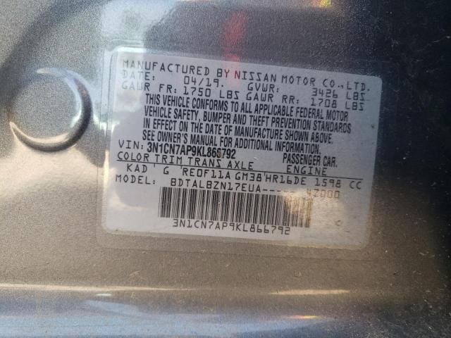 VIN 3N1CN7AP9KL866792 2019 Nissan Versa, S no.13