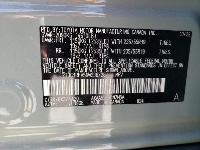 2022 Toyota Rav4 Xle Premium VIN: 2T3C1RFV5NW236728 Lot: 61649084
