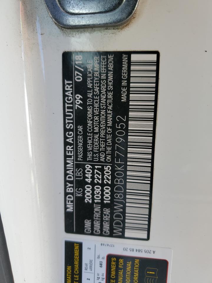 WDDWJ8DB0KF779052 2019 Mercedes-Benz C 300