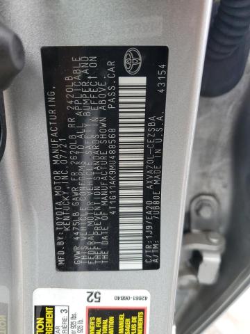 VIN 4T1G11AK9MU488568 2021 Toyota Camry, SE no.13