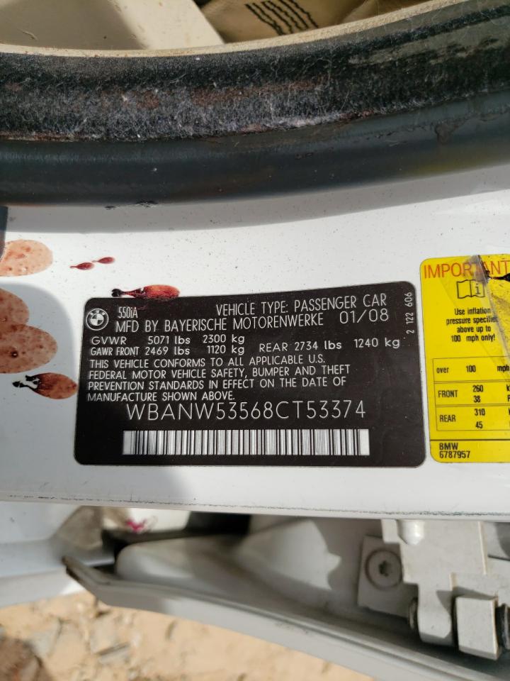 WBANW53568CT53374 2008 BMW 550 I