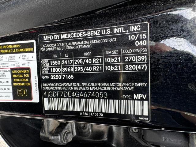 VIN 4JGDF7DE4GA674053 2016 Mercedes-Benz GL-Class, ... no.10