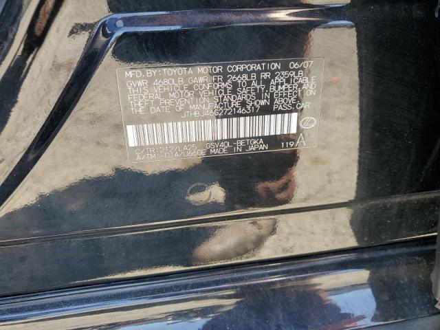 2007 Lexus Es 350 VIN: JTHBJ46G272146317 Lot: 62455744