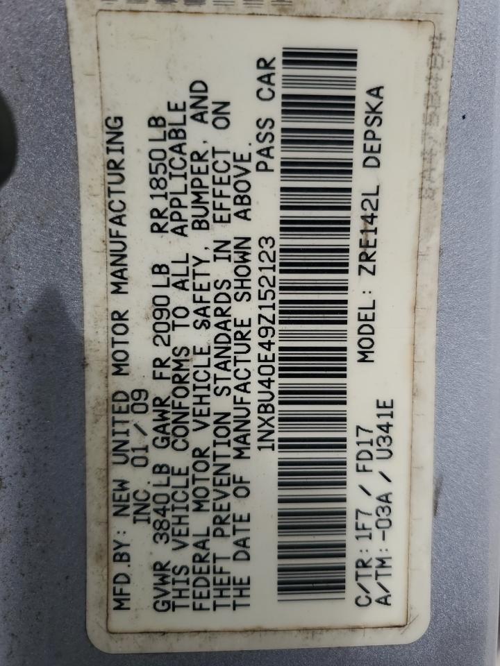 1NXBU40E49Z152123 2009 Toyota Corolla Base