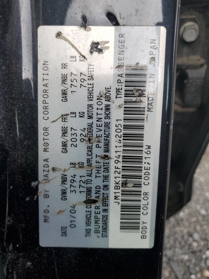 JM1BK12F941142051 2004 Mazda 3 I