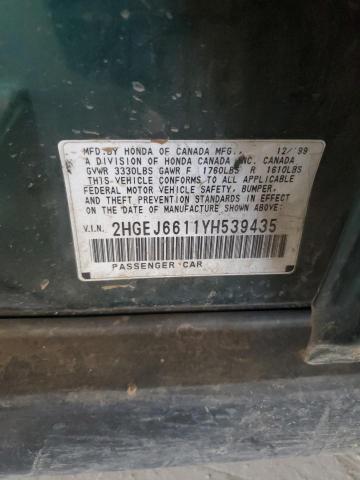 2HGEJ6611YH539435 2000 Honda Civic Base