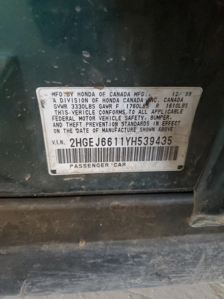 2HGEJ6611YH539435 2000 Honda Civic Base 2HGEJ6611YH539435 2000 Honda Civic Base