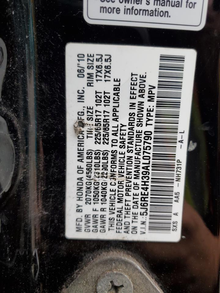 5J6RE4H39AL075790 2010 Honda Cr-V Lx