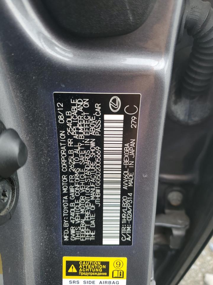 JTHBW1GG5D2005669 2013 Lexus Es 300H