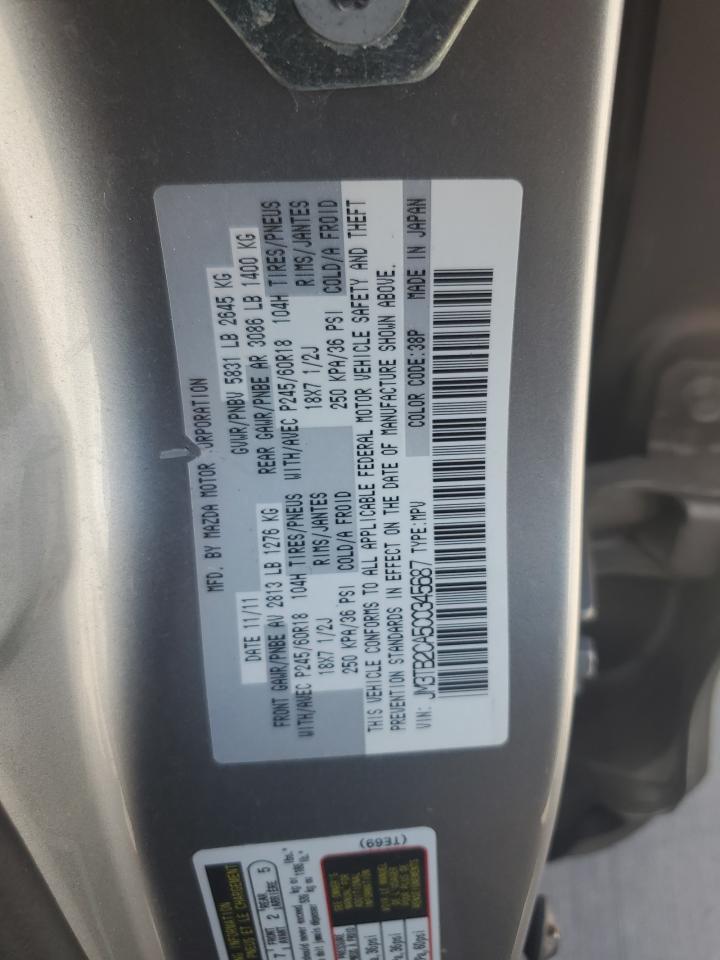 2012 Mazda Cx-9 vin: JM3TB2CA5C0345687