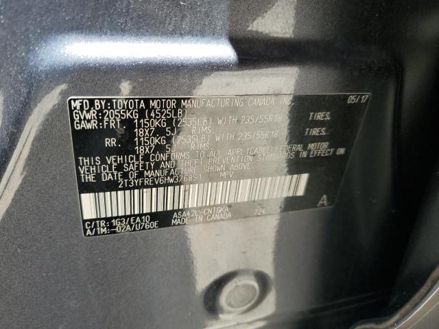 2017 Toyota Rav4 Limited VIN: 2T3YFREV6HW376851 Lot: 62268924